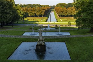 Historic baroque gardens in Kleve, from the 17th century, amphitheatre on the Springenberg, statue