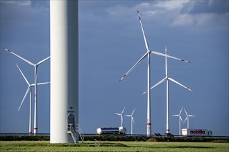 RWE Windpark Jüchen A44n, Garzweiler wind farm, at the Garzweiler opencast lignite mine, on the A44