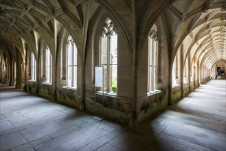 Interior view, cloister, Cistercian monastery Bebenhausen, Tübingen, Baden-Württemberg, Germany,