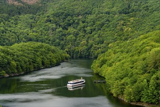 View of the Rursee from the Urfttassperre dam, Eifel National Park, North Rhine-Westphalia,