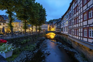 The town of Monschau, in the Eifel, on the river Rur, North Rhine-Westphalia, Germany, Europe