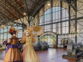 Zollern colliery machine hall with carnival figures Dortmund Germany