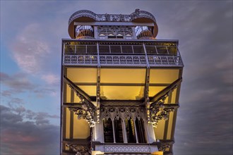 Lisbon, Santa Justa Elevator at sunset