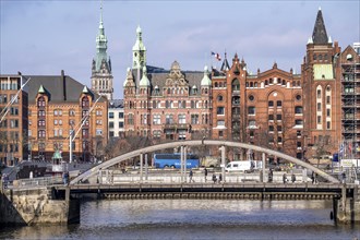 Hafencity, Überseequartier, Speicherstadt, Magdeburger Hafen, Busanbrücke, Germany, Europe