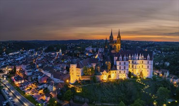 With Albrechtsburg Castle, cathedral, bishop's palace and granary, Meissen, Saxony, Germany, Europe