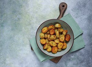 Baked new potatoes, with butter and dill, homemade, no people