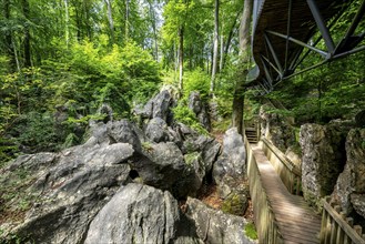 The Felsenmeer in Hemer, Sauerland, geotope, with rugged rock formations, nature reserve, North