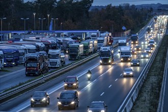 Rest area Ohligser Heide West, on the A3 motorway, direction Cologne, near Solingen, full truck