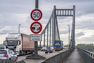 The Krefeld-Uerdingen bridge over the Rhine, between Krefeld and Duisburg, rein belt bridge from