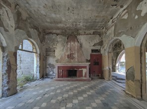 Ruined arcade building, Eleousa, Lost Place, Rhodes, Greece, Europe