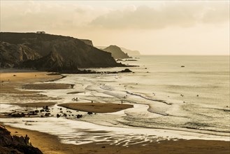 Sunset, Praia do Amado, Carrapateira, Algarve, West Coast, Atlantic Ocean, Portugal, Europe