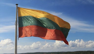 The flag of Lithuania flutters in the wind, Lithuania, Lithuania, Europe, europe, travel, travel,