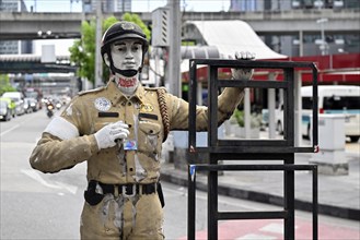 Traffic policeman dummy, Bangkok, Thailand, Asia