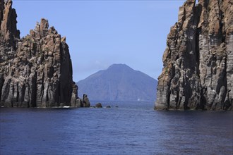 Aeolian Islands, behind the island of Stromboli, Lipari archipelago, Sicily, Italy, Europe