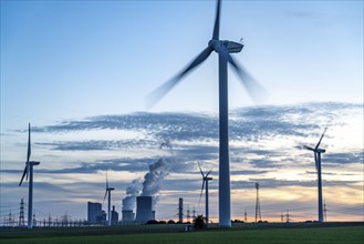 Lignite-fired power plant, RWE Power AG NiederauÃŸem power plant, wind power plants, 2 units were