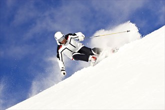 Skiers in action, Alps, Austria, Europe