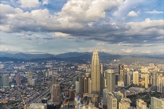 Panorama of the Kuala Lumpur at sunset, Malaysia, Asia