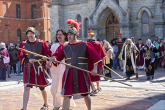 Detroit, Michigan, The Stations of the Cross are portrayed, in Spanish, on Good Friday at the