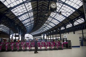 Ticket barriers, Brighton railway station, East Sussex, England, United Kingdom, Europe