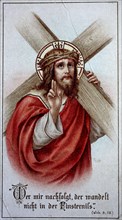 Portrait of a saint, Christ carrying the cross, Germany, 1910, Historical, digital reproduction of