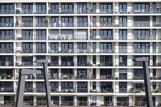 Facade at Bakenhafen, residential building, Hafencity Hamburg, new district on the Elbe, on the