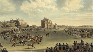 Doncaster Race for the Great St Legder Stakes, famous horse race in England, 1839, Historical,