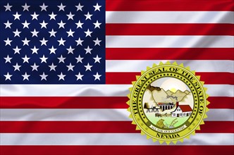 The flag of the USA with the coat of arms of Nevada, Studio