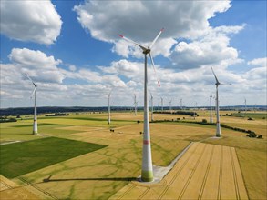 Wind farm near the East Westphalian town of Asseln, south of Paderborn, North Rhine-Westphalia,