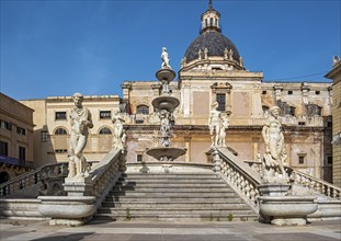 Praetorian Fountain or Fontana Pretoria, Palermo, Sicily, Italy, Europe