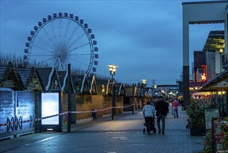 The Christmas market at the Centro shopping centre, set up but closed due to the 2nd lockdown