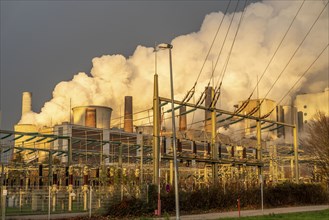 Transformer station at the lignite-fired power station, RWE Power AG Niederaussem power station,