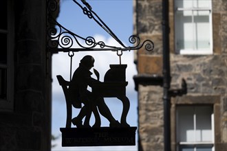 Shield Silhouette, Writer's Museum, Lawnmarket, Lady Stair's, Edinburgh, Scotland, United Kingdom,