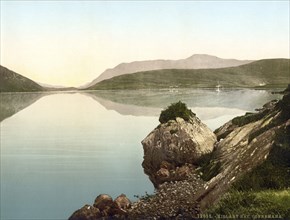 Killary Bay, Connemara, County Galway, Ireland, Historical, digitally restored reproduction from a