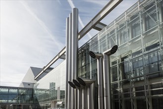 Modern architecture, new Basel Exhibition Centre building, architects Herzog and de Meuron, Basel,