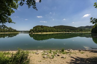 The Hennesee, Hennetalsperre in the Sauerland, Hochsauerlandkreis, near Meschede, North