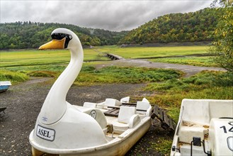 The Edersee, near Waldeck, the third largest reservoir in Germany, is currently only 13% full, the