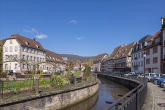 Quai Anselmann, Lauter Canal, Wissembourg, Northern Vosges nature park Park, Vosges, Alsace,