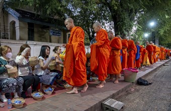 Morning Alms ceremony, Luang Prabang, Laos, Asia