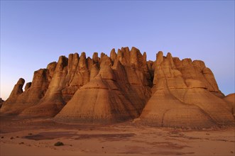 Desert landscape, Tin Akascheker, Algeria, rock formations, Algeria, Africa