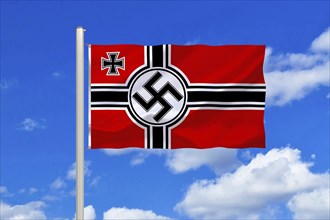 The historical flag of the German Reich, war flag from 1938, 1945, Studio