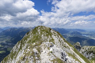 Panorama from the SÃ¤uling, 2047m, on Reutte in Tyrol, Austria, and Füssen, OstallgÃ¤u, Bavaria,