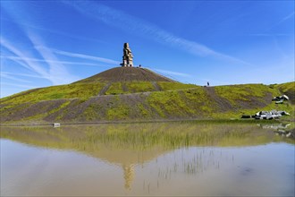 Rheinelbe spoil tip in Gelsenkirchen, 100 metre high spoil tip, landscape park, with the sculpture