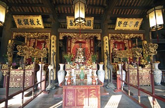 Altar in the Temple of Literature in the Old Quarter of Hanoi, Vietnam, Asia