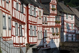 Monreal, idyllic half-timbered village in the Elz valley, in the district of Mayen-Koblenz in