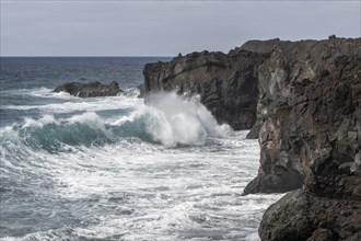 Surf, Los Hervideros, Lanzarote, Canary Islands, Spain, Europe