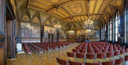 Town hall interior historical hall Erfurt Germany