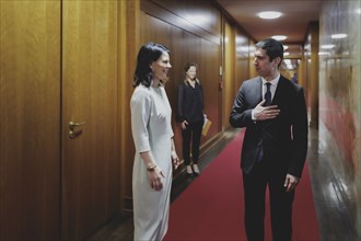 (L-R) Annalena BÃ¤rbock (Alliance 90/The Greens), Federal Foreign Minister, meets Mihai Popsoi,