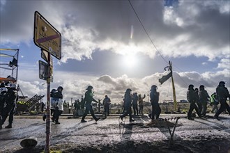 Beginning of the eviction of the Lützerath hamlet, camp of climate activists and squatters, at the