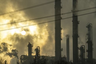 Ruhr oil refineries in Gelsenkirchen, Scholven, North Rhine-Westphalia, Germany, Europe