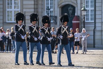 Amalienborg Palace, Royal Life Guards, Changing of the Guard, Copenhagen, Denmark, Europe